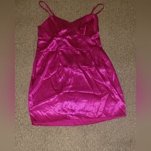 WILD FABLE Sleeveless Corset Satin Bodycon Dress Magenta Size L